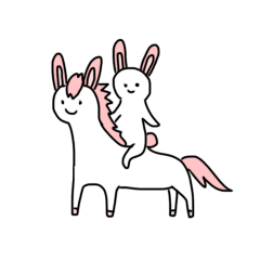 [LINEスタンプ] うさぎさん(馬)