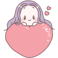 [LINEスタンプ] ラベンダーヘアの女の子