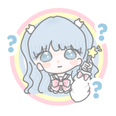 [LINEスタンプ] かわいい 女の子 水色