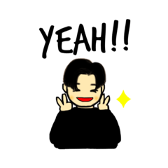 [LINEスタンプ] テクノカット男子(黒髪)のスタンプ