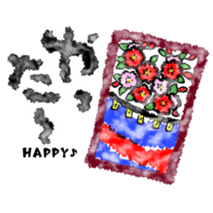 [LINEスタンプ] 花と動物と短冊と