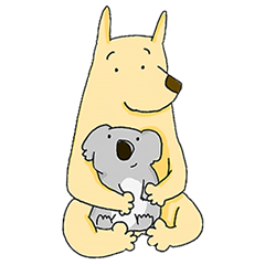 [LINEスタンプ] 黄色い犬とコアラ