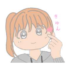 [LINEスタンプ] パーカーのふんわり女の子