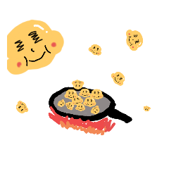 [LINEスタンプ] 愛されそうな顔♪食べ物ver