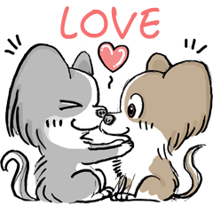 [LINEスタンプ] おとぼけわんこ♡気持ち伝えるパピヨン編の画像（メイン）