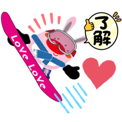 [LINEスタンプ] ウインタースポーツうさぎ君