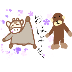 [LINEスタンプ] キリン＆おさる