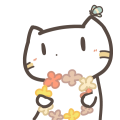 [LINEスタンプ] ゆるもち☘白猫たつにゃん