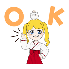 [LINEスタンプ] 金髪巫女アバターちゃん