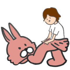 [LINEスタンプ] 着ぐるみうさぎ_お仕事中