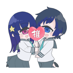 [LINEスタンプ] 単眼ちゃん＆単眼くん☆海月＆海星☆