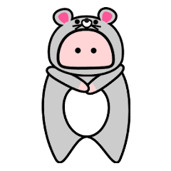 [LINEスタンプ] 【動く】ねずみの着ぐるみデー坊（自分用）