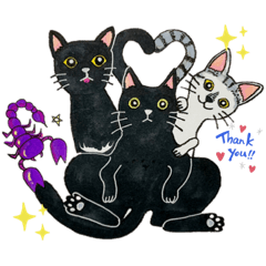 [LINEスタンプ] 蠍座家の猫たち