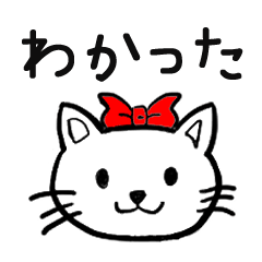 [LINEスタンプ] りぼんねこのひらがなすたんぷ