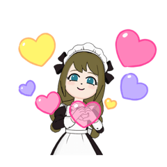 [LINEスタンプ] ポケットメイドのこりんごちゃん