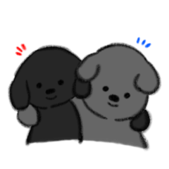 [LINEスタンプ] プードル兄弟のむったとヒビト