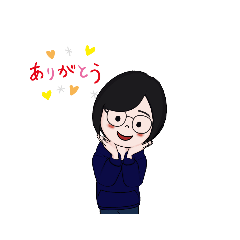 [LINEスタンプ] megane少女のありがとうすたんぷ