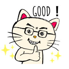 [LINEスタンプ] めがねにゃん