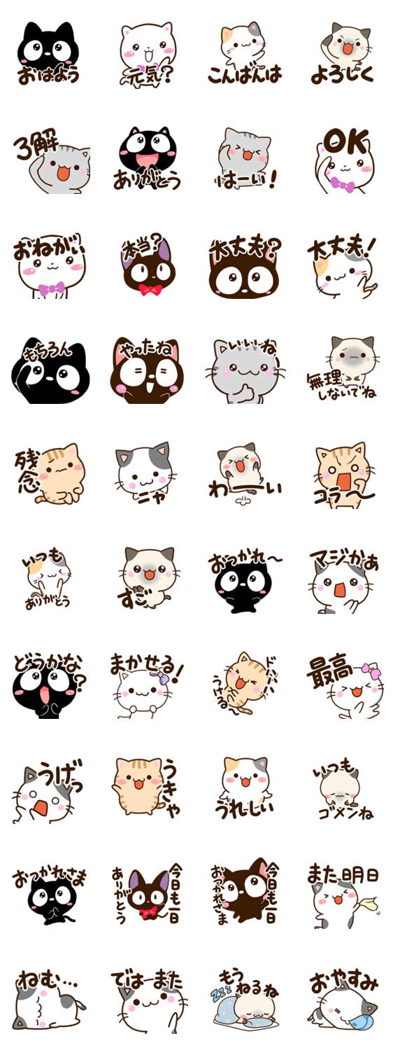 どアップなネコたち2のスタンプ詳細