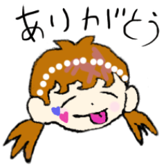 [LINEスタンプ] 顔が丸くて顔にシールを貼った女の子