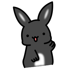 [LINEスタンプ] 黒いウサギさん