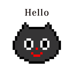 [LINEスタンプ] ドット絵 ねこ と 英語 English