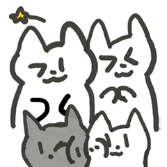 [LINEスタンプ] 猫好きが描いた白猫スタンプ