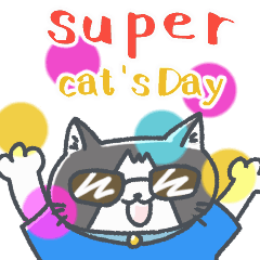 [LINEスタンプ] こたにゃんの動くスーパー猫の日