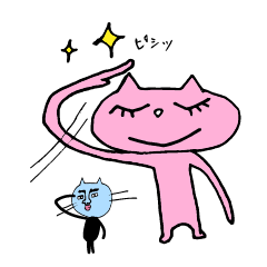 [LINEスタンプ] 桃ネコ時々青ちゃん