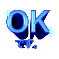 [LINEスタンプ] メタリック3D文字 お返事スタンプ