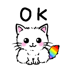 [LINEスタンプ] 虹しっぽの子猫
