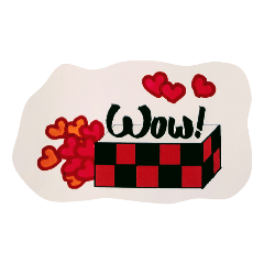[LINEスタンプ] ハートだらけの市松模様Boxs