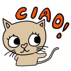 [LINEスタンプ] ♡鼻ネコの【イタリア語】簡単会話