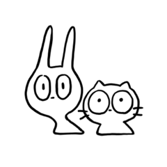 [LINEスタンプ] うさぎとネコチャン