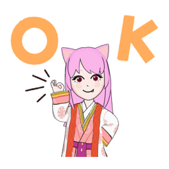 [LINEスタンプ] 耳っ娘・さくら『和風女子の日常』編集版の画像（メイン）