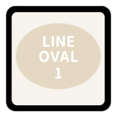 [LINEスタンプ] LINE OVAL 1【英語編】アイボリー