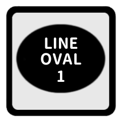 [LINEスタンプ] LINE OVAL 1【英語編】ブラック