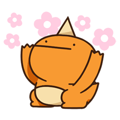 [LINEスタンプ] オレンジドラゴン 動く