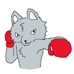[LINEスタンプ] キックボクシングをするオオカミ