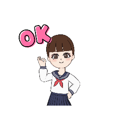 [LINEスタンプ] 可愛い 学生スタンプ ～女の子～