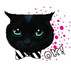 [LINEスタンプ] 30人の黒猫Plus