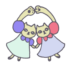 [LINEスタンプ] 双子ネコのなかよしこよしスタンプ