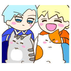 [LINEスタンプ] じんくんとせいくんのかわいい猫との日常