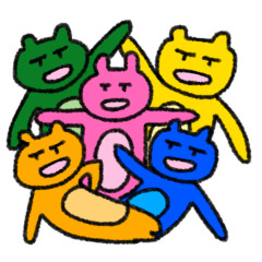 [LINEスタンプ] カラフルな5人組