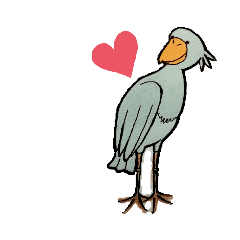 [LINEスタンプ] ハシビロコウのピロリン♪(shoebill)