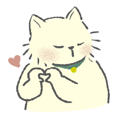 [LINEスタンプ] クリーム色のよい子 (ねこ)