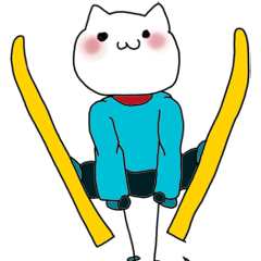 [LINEスタンプ] 運動するねこ -冬-