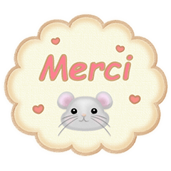 [LINEスタンプ] 【フランス語】毎日用マカロンねずみちゃんの画像（メイン）