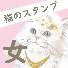 [LINEスタンプ] 物語を秘めた♥猫のスタンプ（女の子）