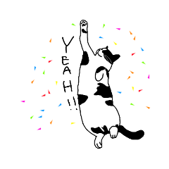 [LINEスタンプ] 鼻が黒いはちわれ猫のスタンプ